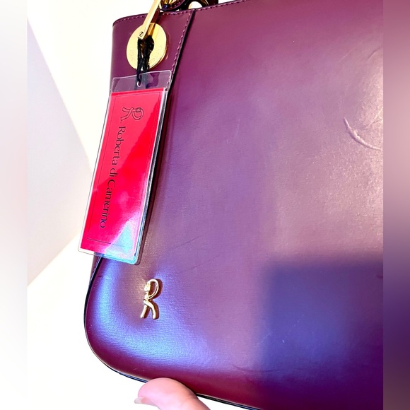 Roberta Di Camerino NWT Burgundy Leather Shoulder Purse - Picture 3 of 10